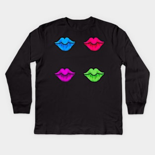 Neon Lips Kids Long Sleeve T-Shirt